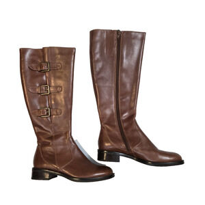 NEW! ECCO Hobart Buckle Brown Leather Riding Fall Boots Size EU 36 US 5/5.5